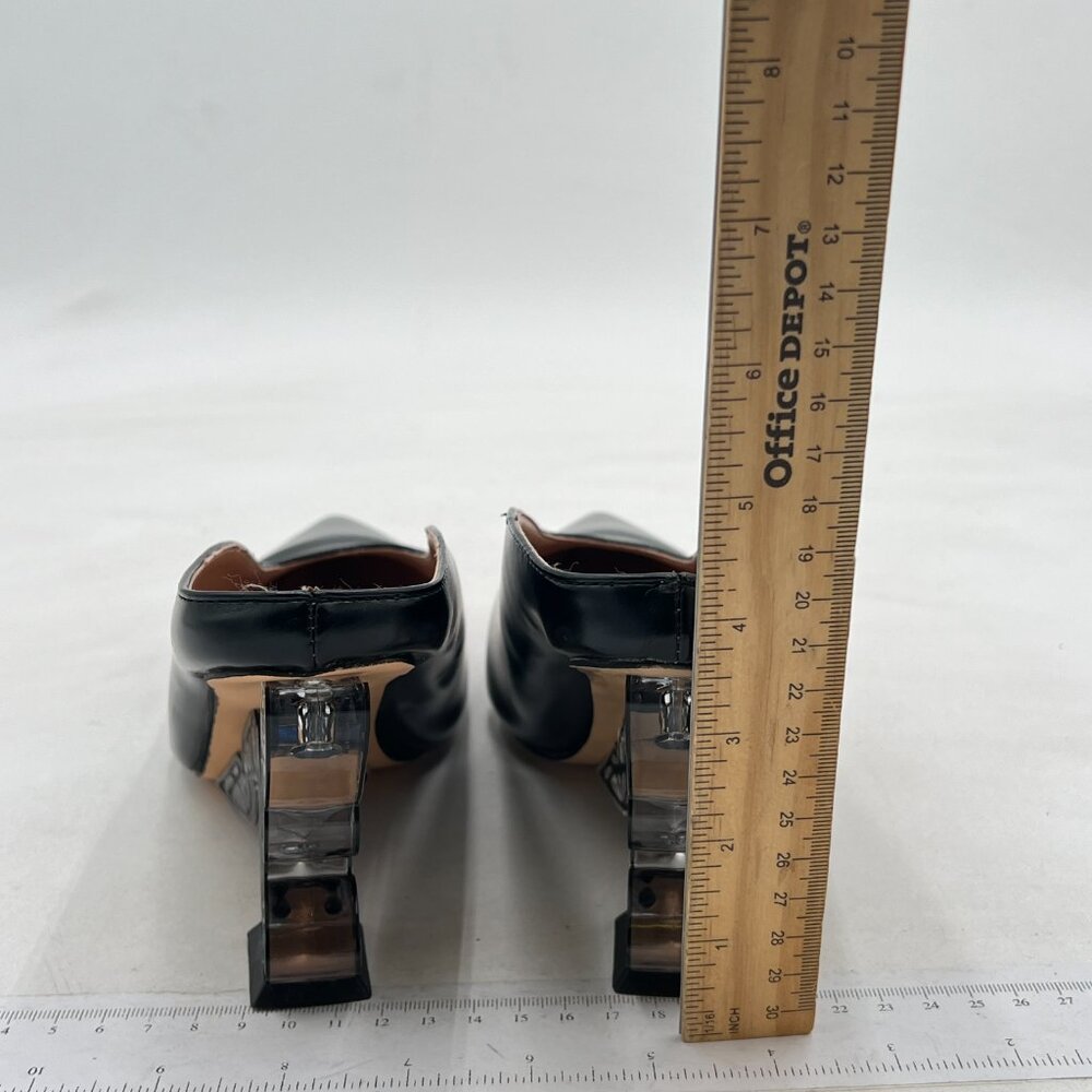 Fys Black Pointed Toe Clogs Butterfly Wedge Heel … - image 5